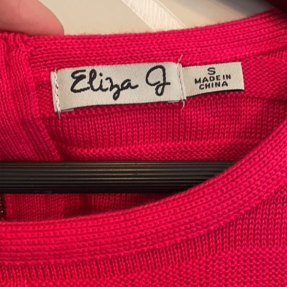 COPY - Eliza J Hot Pink Fit & Flare Sweater Dress Small - Picture 7 of 9